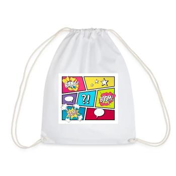 COMIC STRIP Pop Art - Drawstring Bag - white - Front