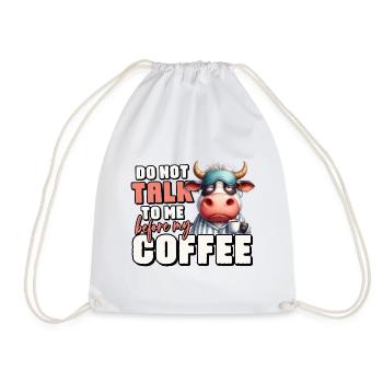 Vache fatiguée avec du café - Sac de sport léger - blanc - Devant
