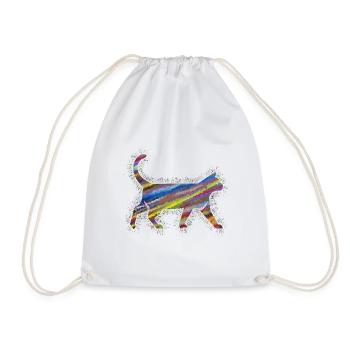 Animaux arc-en-ciel Prisme Chat - Sac de sport léger - blanc - Devant