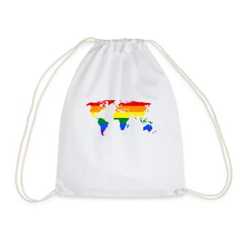 Carte du monde arc-en-ciel - Sac de sport léger - blanc - Devant