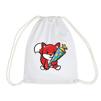 Cunning fox with sugar cone - Drawstring Bag - white - Front