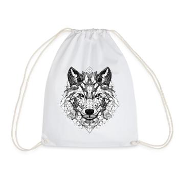 Wolf Geometrisch - Turnbeutel - Weiß - Vorne