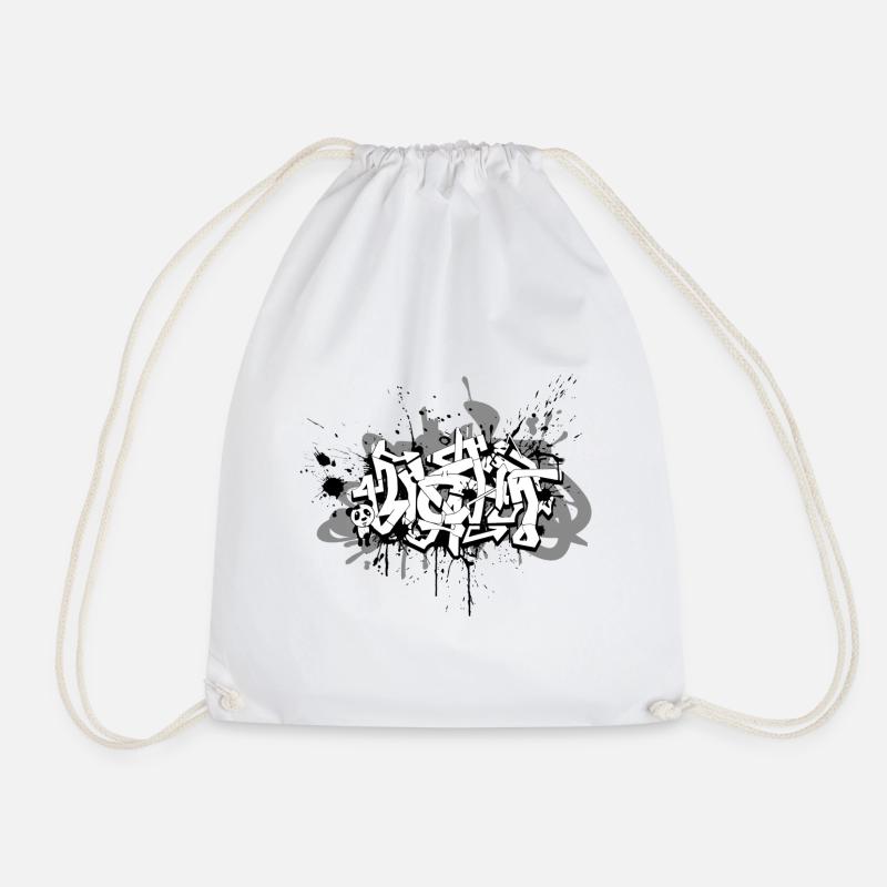 Graffiti - Drawstring Bag - white