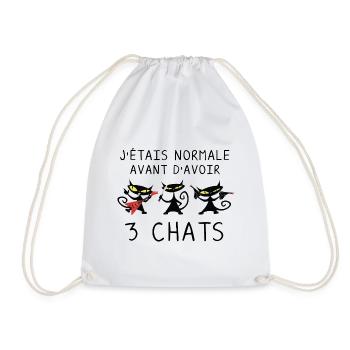 J étais normale avant 3 chats noirs - Chats Drôles - Sac de sport léger - blanc - Devant