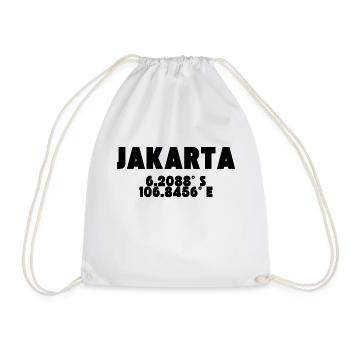Jakarta - Design with coordinates - Drawstring Bag - white - Front