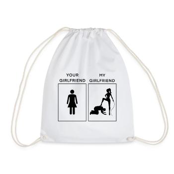 Your Girlfriend - My Girlfriend - Drawstring Bag - white - Front