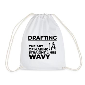 Architect Drafting Wavy Lines Construction Funny - Drawstring Bag - white - Front