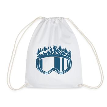 Ski, ski goggles, après ski, winter sports, ski holidays - Drawstring Bag - white - Front