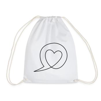 Speech bubble with heart - Drawstring Bag - white - Front