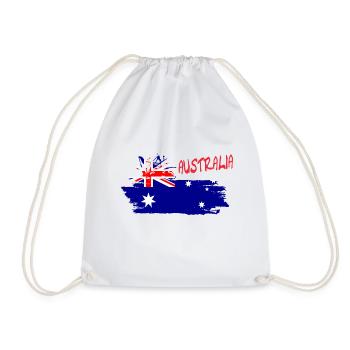 Australien, Down Under - Turnbeutel - Weiß - Vorne
