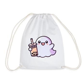 Süßer Geister Bubble Tee Halloween - Turnbeutel - Weiß - Vorne
