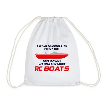 Rc Boat Racing Electric Powerboat Speedboat Race - Drawstring Bag - white - Front