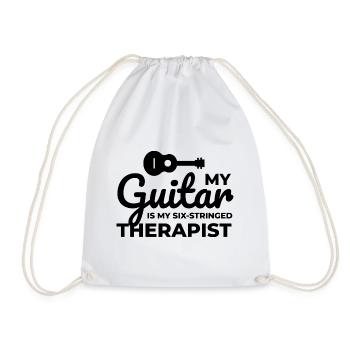 Six-Stringed Therapy: Celebrating the Guitar - Drawstring Bag - white - Front