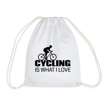 Cycling is what I love - Drawstring Bag - white - Front