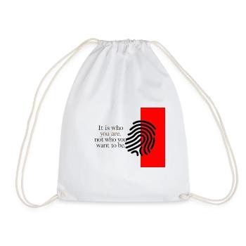 Real You Fingerprint Contrast - Drawstring Bag - white - Front