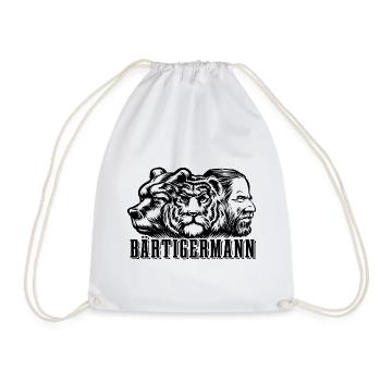 Bärtiger Mann, Bär Tiger Mann, Vater, Papa - Turnbeutel - Weiß - Vorne