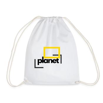 Abstract Geometric Minimalism - Drawstring Bag - white - Front