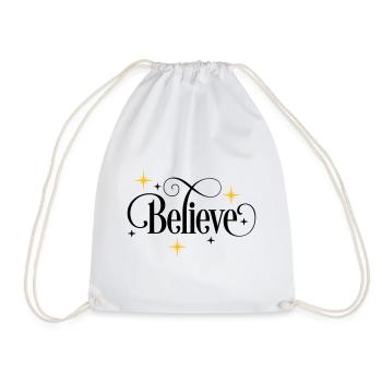 Believe - Drawstring Bag - white - Front