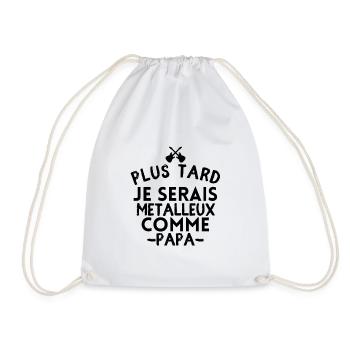 Plus tard je serais métalleux comme papa - Sac de sport léger - blanc - Devant