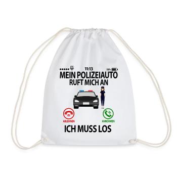 Polizistin Polizei Lustige Sprüche Humor witzige - Turnbeutel - Weiß - Vorne