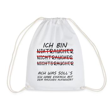1 Jahr Endlich rauchfrei Nichtraucher Ich bin - Turnbeutel - Weiß - Vorne
