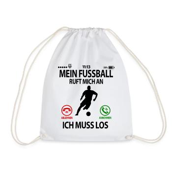 Fußballverrückte Fußballfan Fußball Lustig Sprüche - Turnbeutel - Weiß - Vorne