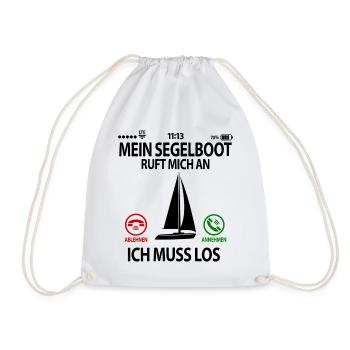Segelfreunde Segelfans Segelsprüche Sprüche Lustig - Turnbeutel - Weiß - Vorne
