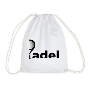 Padel-Schläger-Logo | Minimalistisches Sportdesign - Turnbeutel - Weiß - Vorne