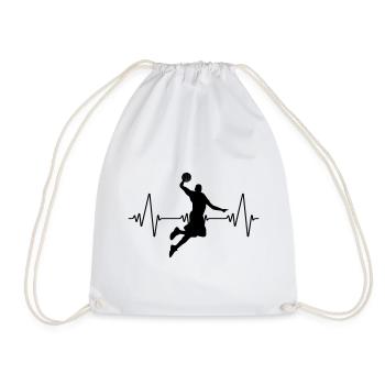 Heartbeat Basketball | Herzschlag Basketball - Turnbeutel - Weiß - Vorne