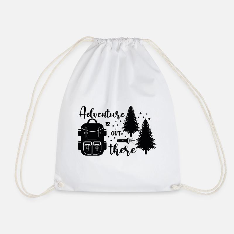 The adventure is here - Drawstring Bag - white