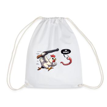 Euh MIAOU Drôle de ver chat poulet disant - Sac de sport léger - blanc - Devant