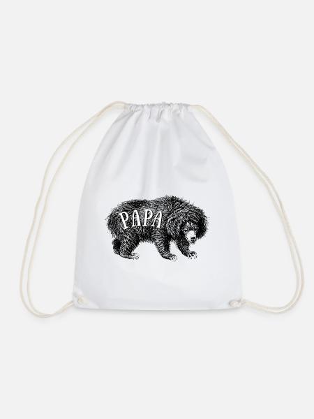 PAPABÄR Papa Bär Vatertag Geschenk Geschenkidee - Turnbeutel - Weiß
