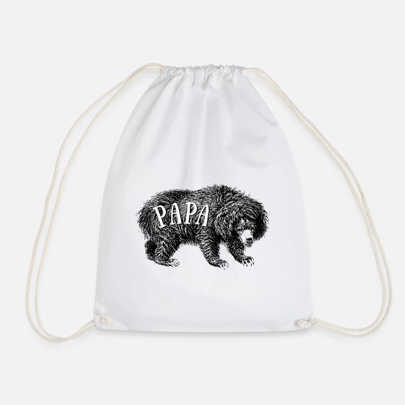 PAPABÄR Papa Bär Vatertag Geschenk Geschenkidee - Turnbeutel - Weiß