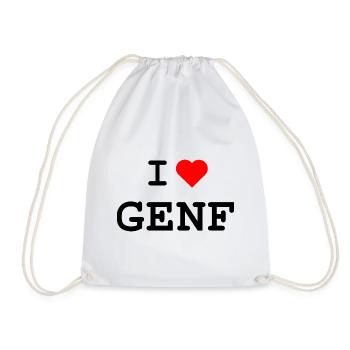I love Genf - Ich liebe Genf - Turnbeutel - Weiß - Vorne