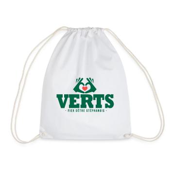 j aime les verts football stéphanois Saint étienne - Sac de sport léger - blanc - Devant