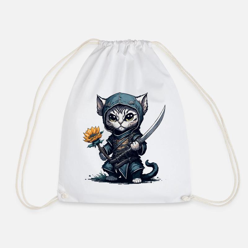 Die Ninja-Katze - Turnbeutel - Weiß