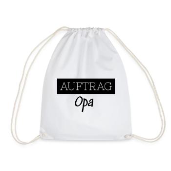 Auftrag Opa Familie Lustig Geschenk - Turnbeutel - Weiß - Vorne
