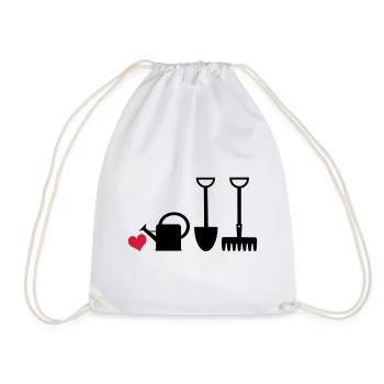 Gärtnerherz2 - Drawstring Bag - white - Front