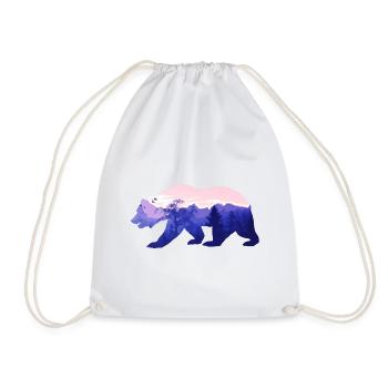 Bear grizzly forest nature - Drawstring Bag - white - Front