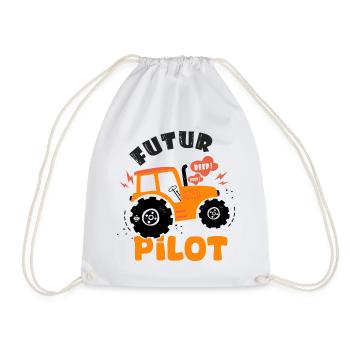 soon to be pilot farmer farmer. - Drawstring Bag - white - Front