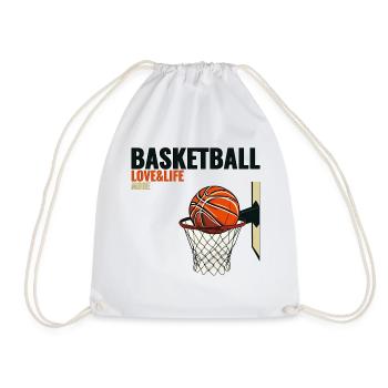 Basketball - Love, Life, Mode - Turnbeutel - Weiß - Vorne