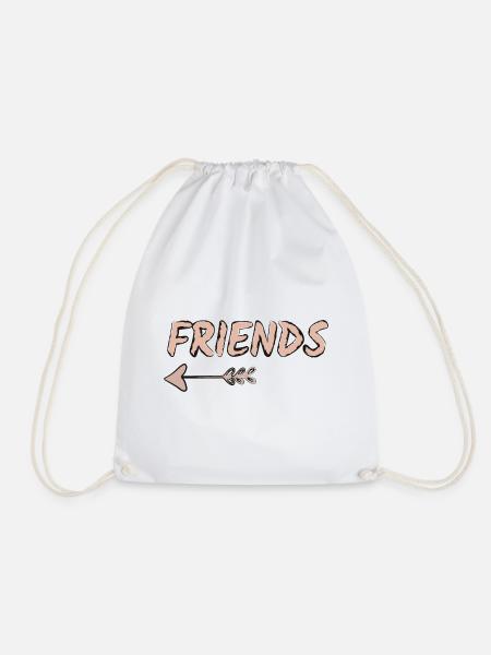 BEST FRIENDS Beste Freundinnen Sprüche - Turnbeutel - Weiß