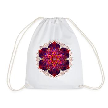 Rote Mandala Blume - Turnbeutel - Weiß - Vorne