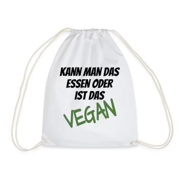 Kann man das essen oder ist das Vegan - Turnbeutel - Weiß - Vorne