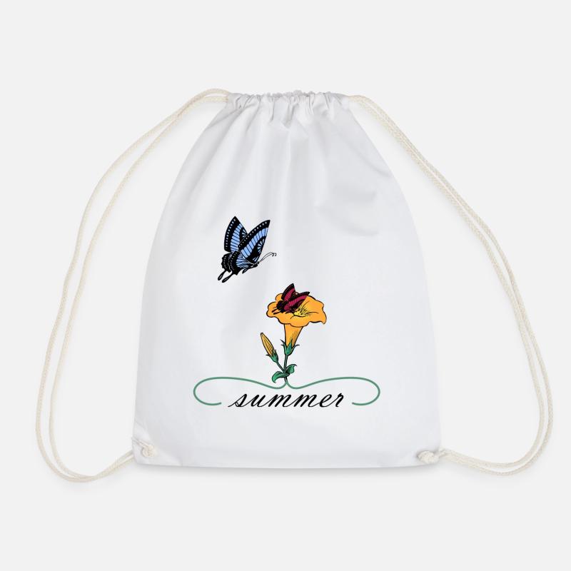 Summer summer butterflies - Drawstring Bag - white