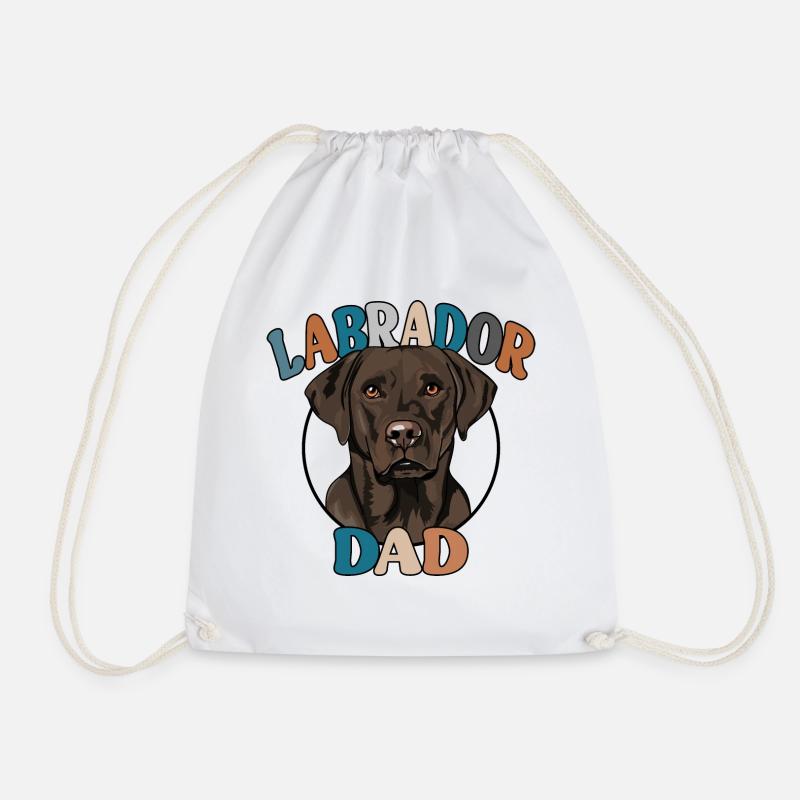 Chocolate Labrador Dad Hunde Hund Labbi Wilsigns - Turnbeutel - Weiß