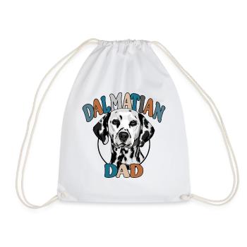 Dalmatian Dad Dogs Dog Wilsigns - Drawstring Bag - white - Front