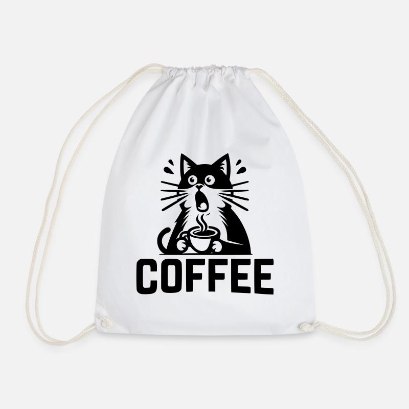 Katzen-Kaffee - Turnbeutel - Weiß