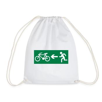 cycling - Drawstring Bag - white - Front