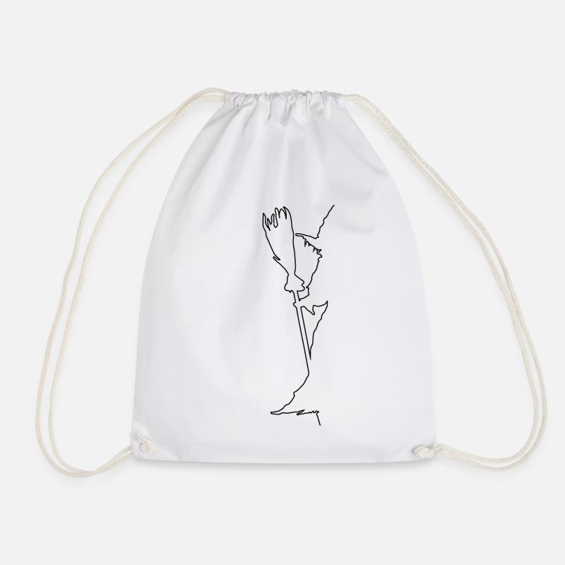 Standing witch with broom as outline - Drawstring Bag - white